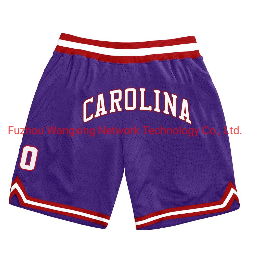 Commerce de gros Carolina Shorts basket-ball mesh cousus brodé Hot Appuyez sur Imprimer Mens Fashion court personnalisé