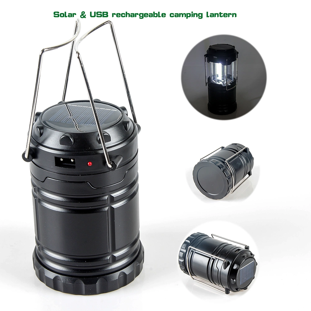 Yichen Portable Lantern Solar and USB Rechargeable Camping Light with AA Battery Option