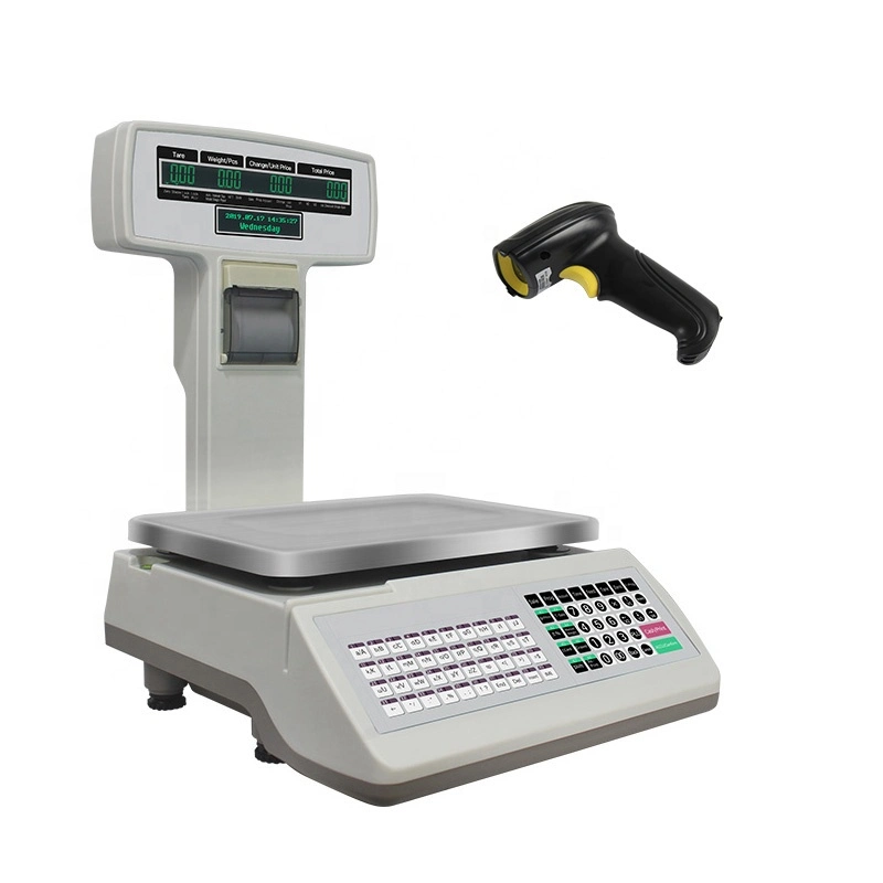 Counter Type Print Barcode Electronic Weighting Scales for Supermarket