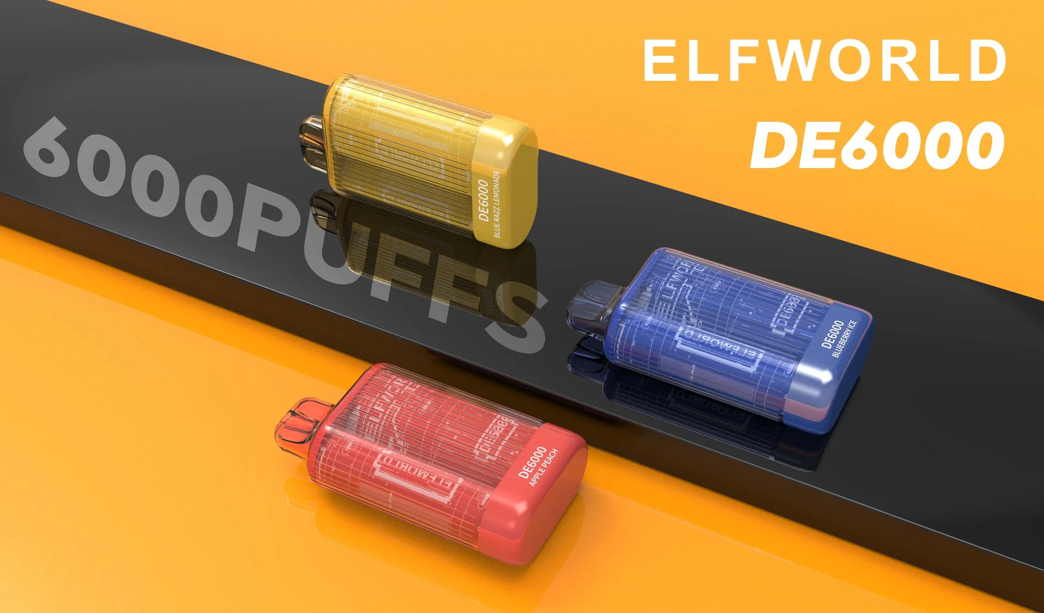 Elf original Mundo de 6000 TE5000 Elfworld 6000 Puff batería recargable del cigarrillo electrónico de la bobina de malla de 5% 2% 0% de la barra de Vape desechables