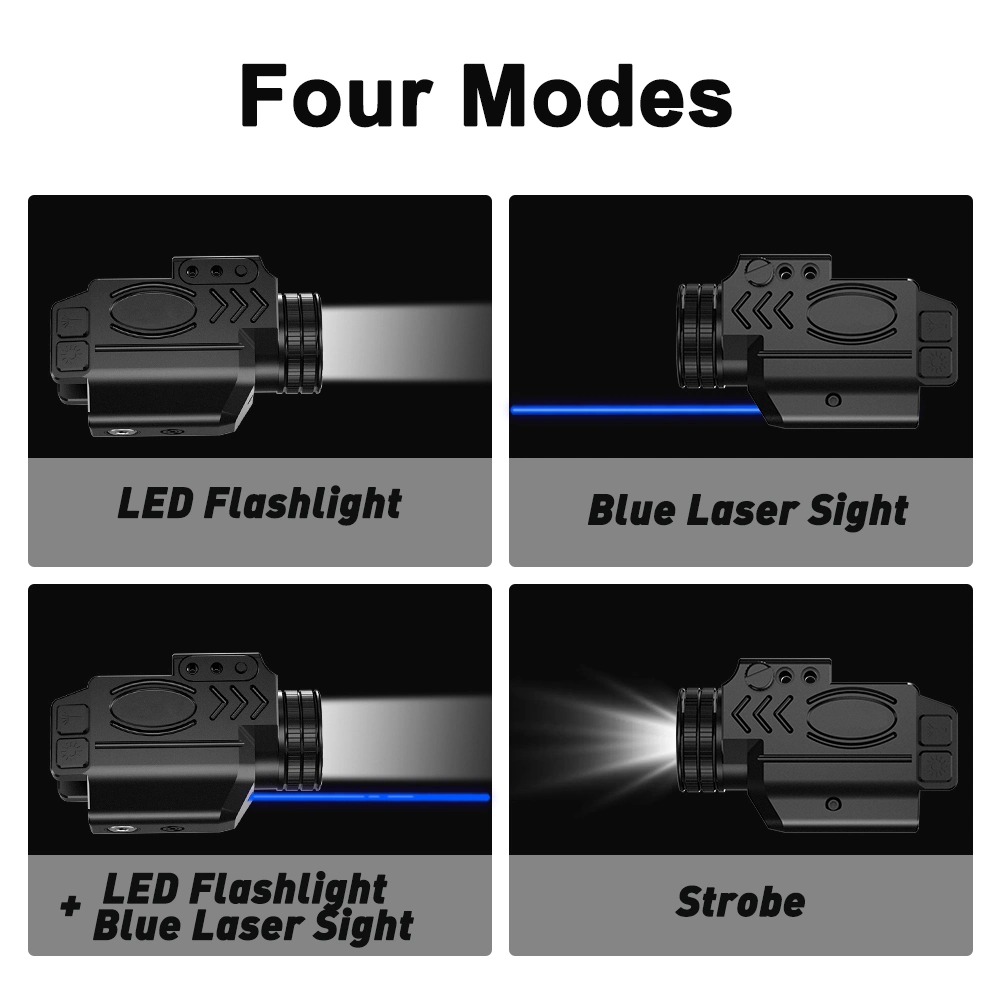 Viseur laser bleu tactique avec support de rail M-Lok/Picatinny laser puissant Pointeur laser pour lampe de poche à LED de chasse