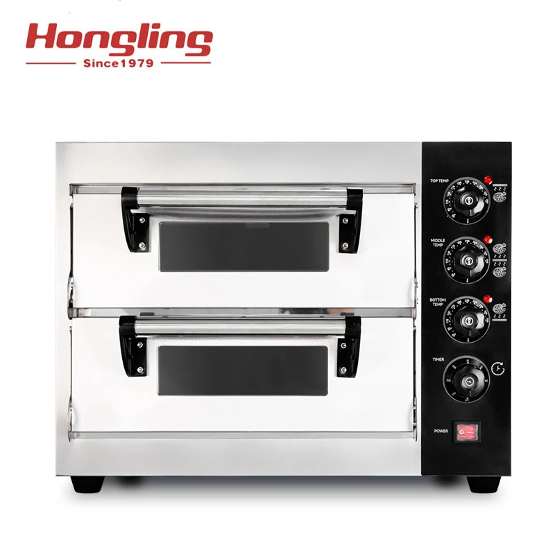 Hongling Commercial Small Double Deck Pizza Oven Kitchen Equipment