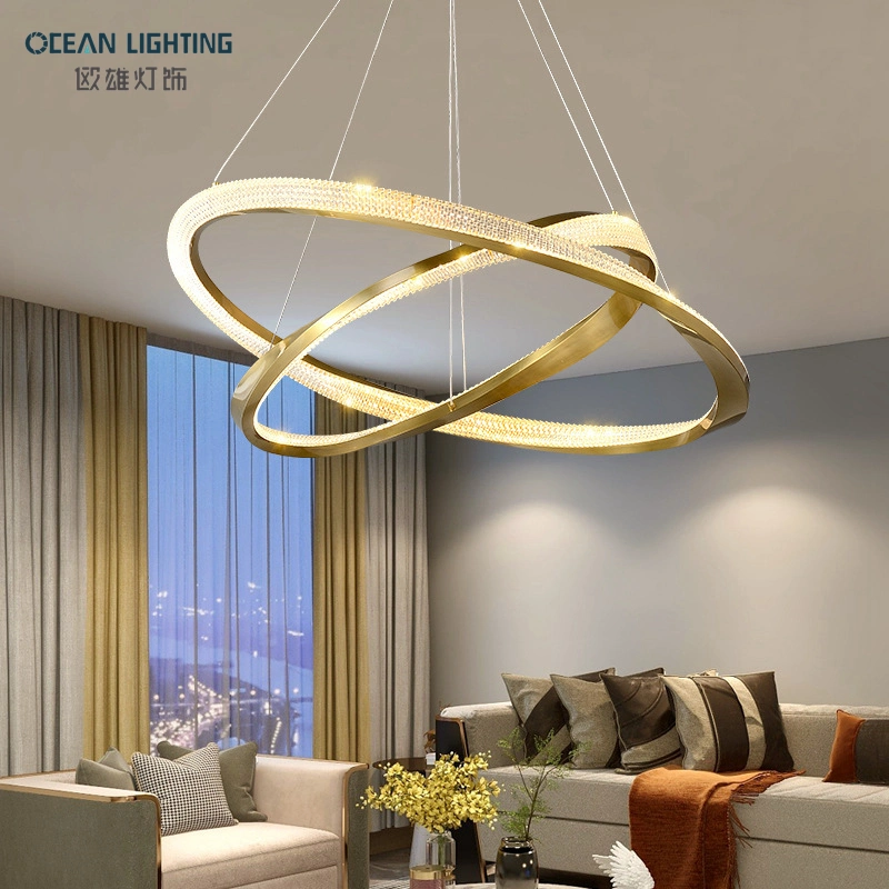 Ocean Hotel Project Aluminum LED Hanging Chandeliers Pendant Lights Crystal Big