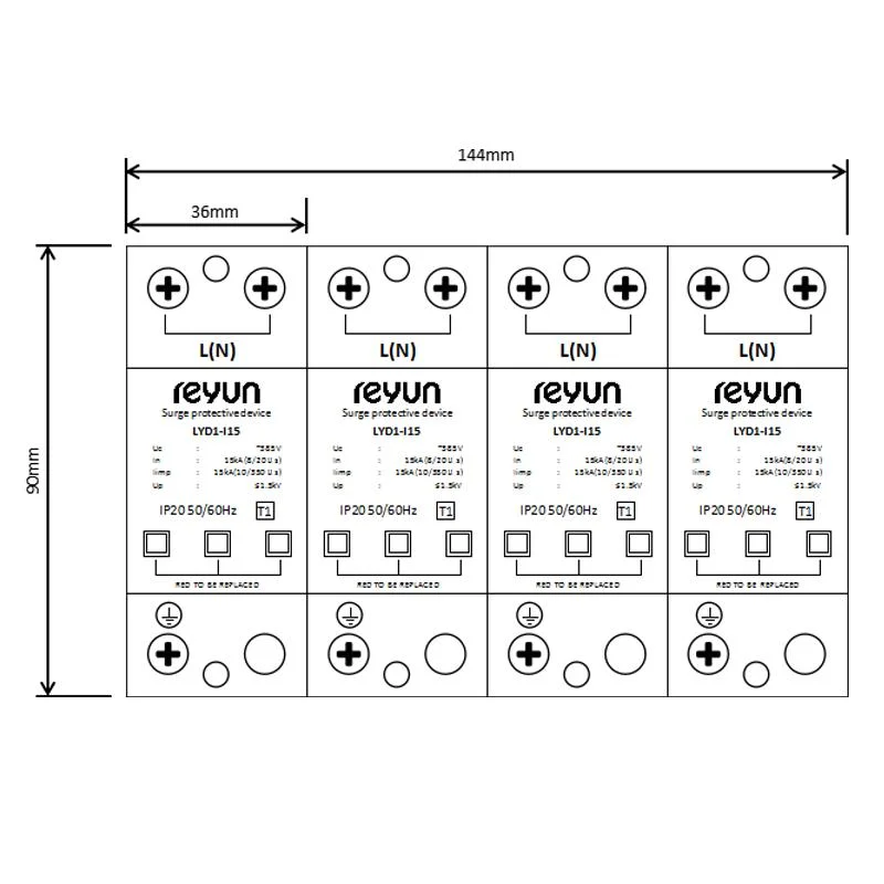 Reyun Lyd1-I15 T1 Protector de oscilação com Lightning Impulse 15ka