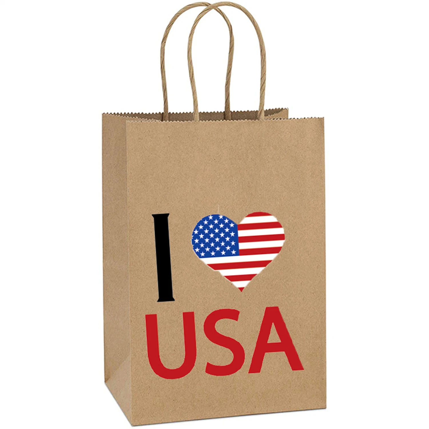 Twisted Handle Promotion Packaging Brown Kraft Paper Bag Shopping Tote Bags