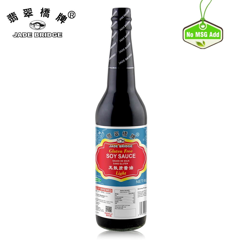 Chinese Manufacturer Glass Bottle Packing Bulk Wholesale/Supplier Jade Bridge 500 Ml Gluten Free Light Soy Sauce