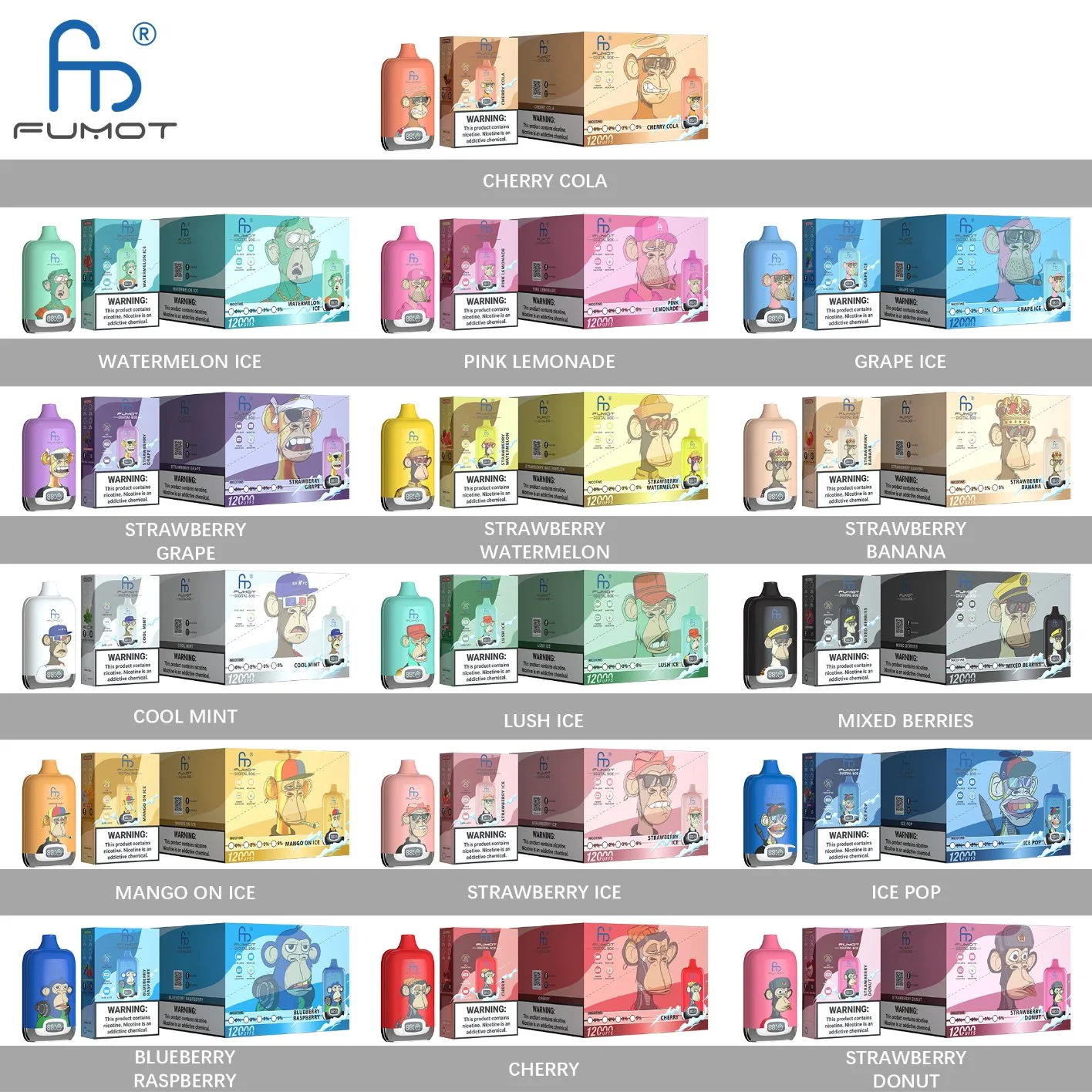 Randm Fumot Digital Box 12000 Puffs Wholesale/Supplier E Cigarette