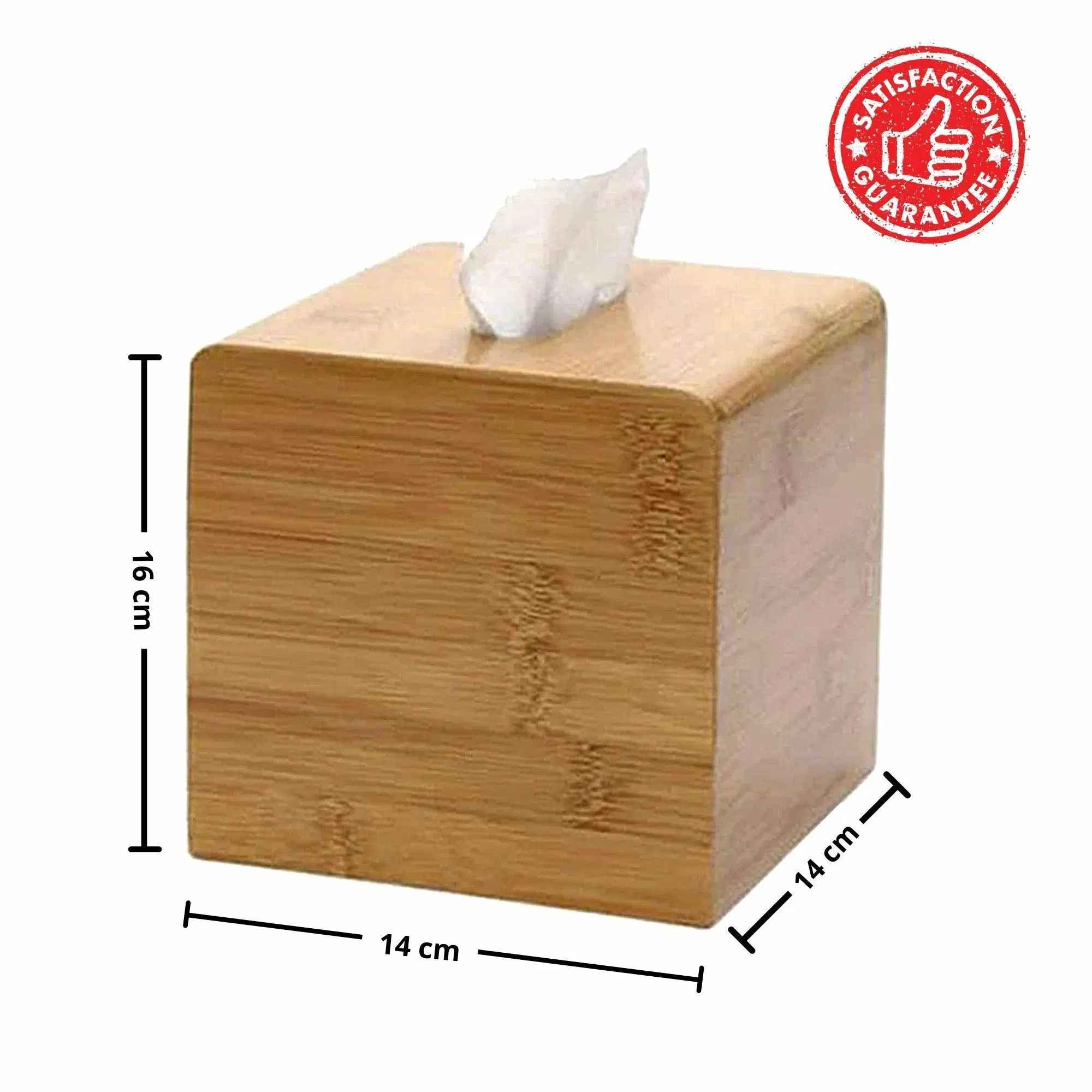 Square Bamboo Cover Madera papel de baño dispensador de papel facial tejido de oficina Caja