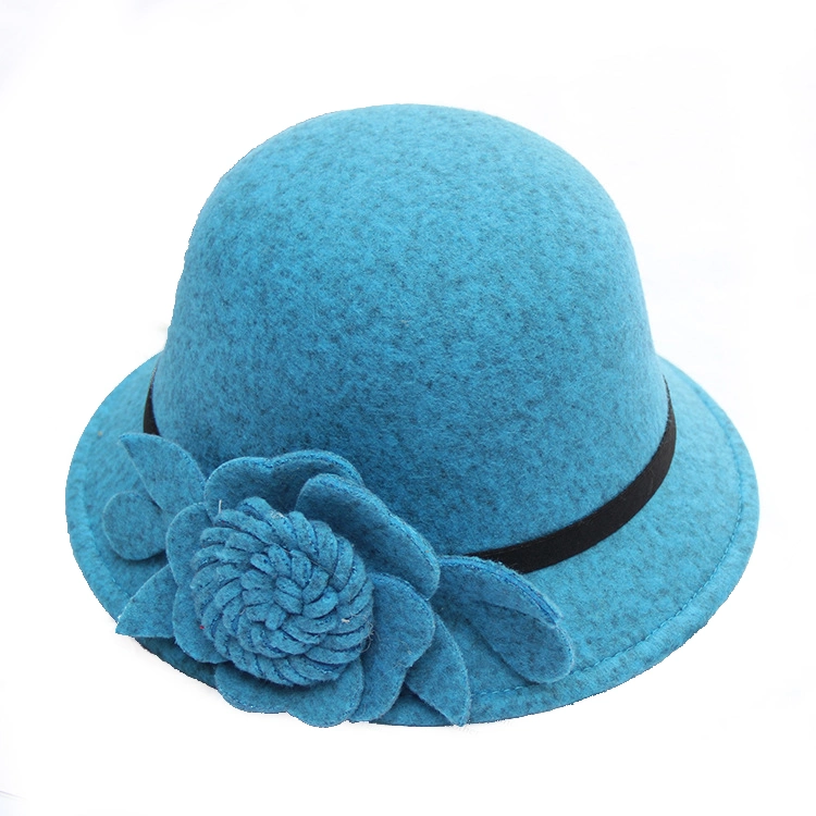 Atacado Moda Inverno quente Cloche Bowler Igreja HAT formal