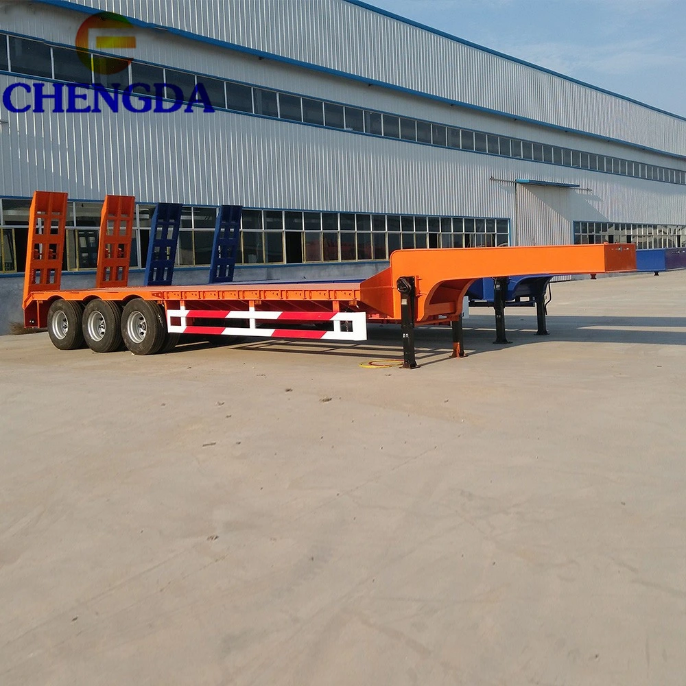 Heavy Duty 3axles Bagger Transport Schwanenhals Lowboy Low Loader Bett Tieflader Semi Truck Anhänger