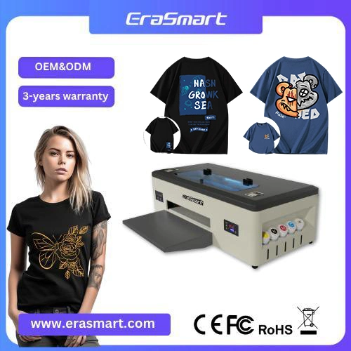 Erasmart Industrial Inkjet Printer A3 Dtf Printer 30cm Printing Machine with 1390 Head Dtf A3 Printer for T Shirt Printing