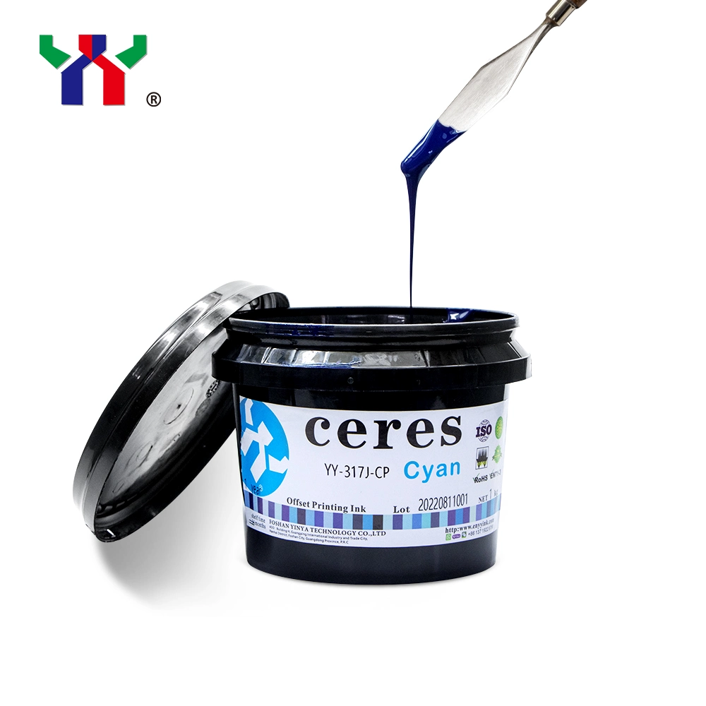 Hochwertige Ceres UV-Offsetfarbe für Becher, hohe Haftkraft für Karten, CMYK-Farbe, 1kg/Dose