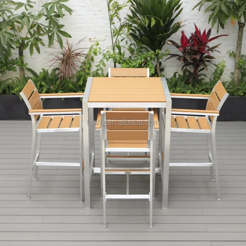 Aluminum Frame Polywood Top Dining Table Chair Set