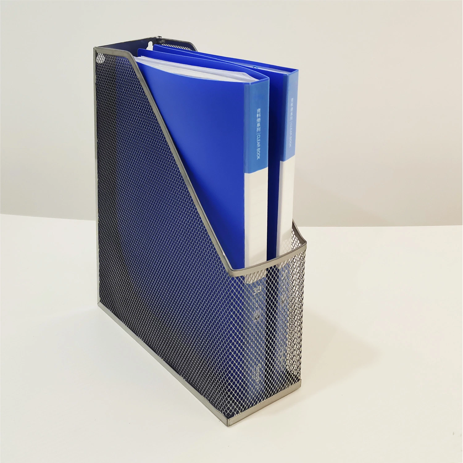 Factory Office School Magazine Documents Silver Metal Mesh File Holder