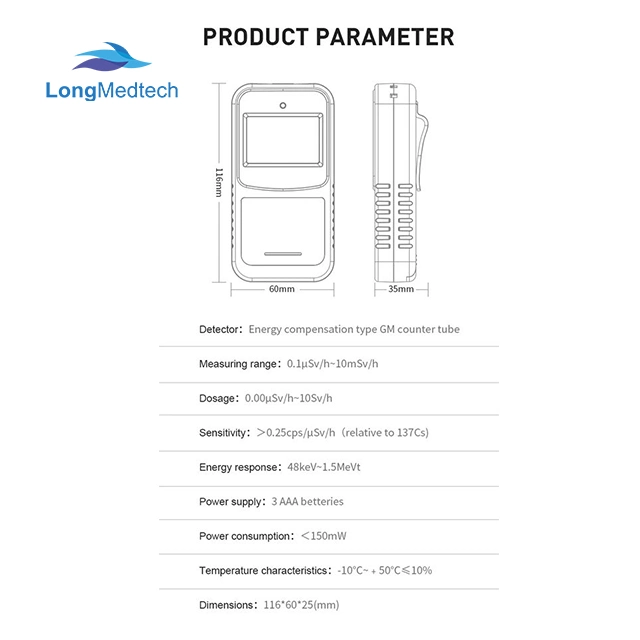 Personal Radiation Detector Potable Beta Ray Gamma Ray Dosimeter Nuclear Radiation Meter