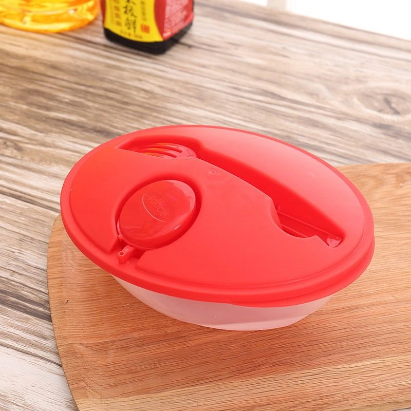Salad Shaker Reusable Plastic Container with Dressing Dispenser