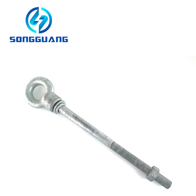 Hot DIP Galvanized Carbon Steel Round Eye Bolt with Nuts