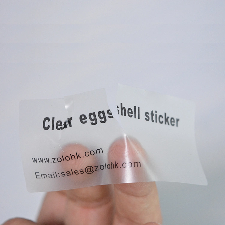 Custom Printed Ultra Destructible Vinyl Eggshell Label Sticker
