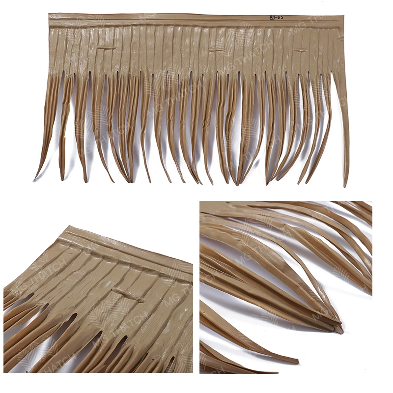 Flame Resistant Plastic Synthetic Artificial Palm Palapa Faux Thatch for Roof Decorations