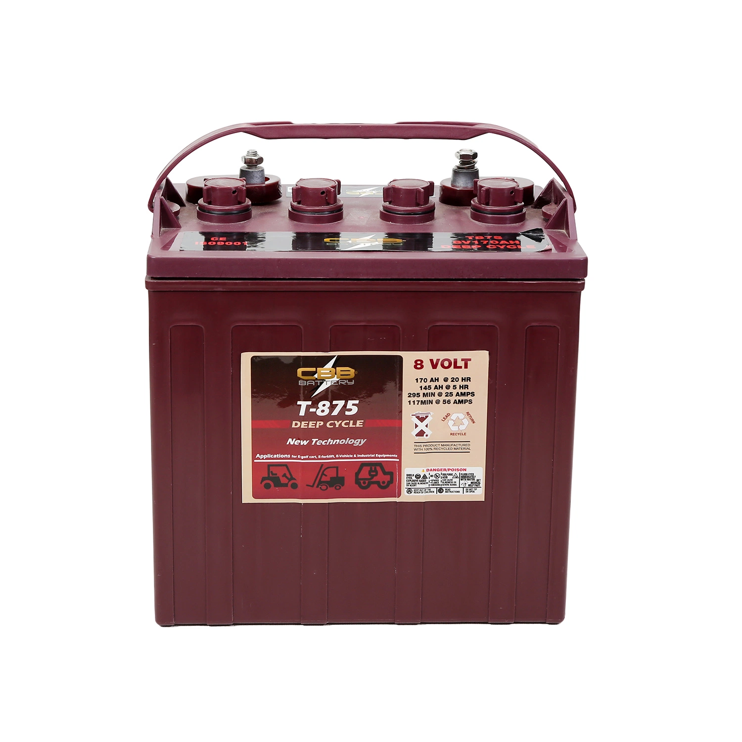 Batterie au plomb Motive à cycle profond 6V 225ah utilisée pour Machine de nettoyage de plancher chariot de golf Trojan semblable batterie gel T105