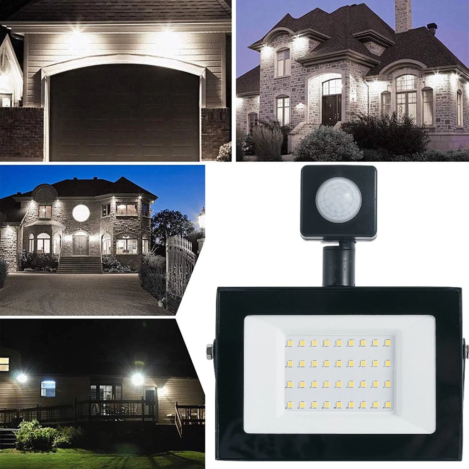 Halolite LED Flood Light 30W Solar Sensor Outdoor Black Light