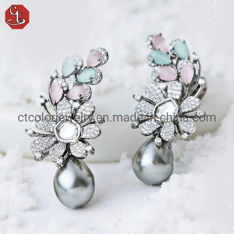 Women's Fashion Jewelry Sterling Silver Gemstone Earrings Jewelry Attendance Dinner Wedding Accessories