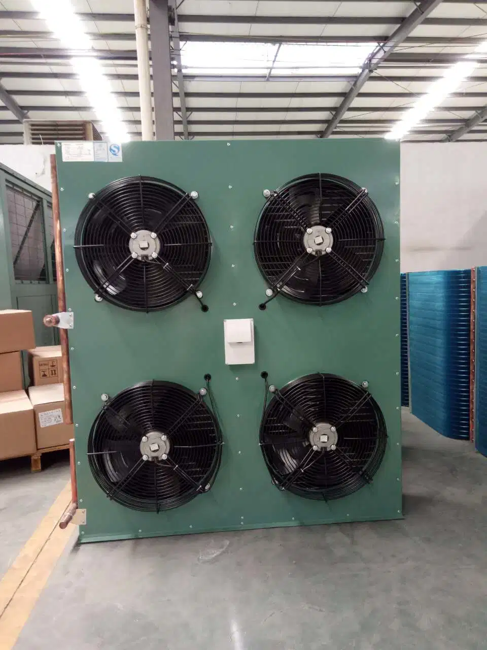 Low Noise Flat Plate H Type Side Discharge Condenser for Condensing Unit Refrigeration System