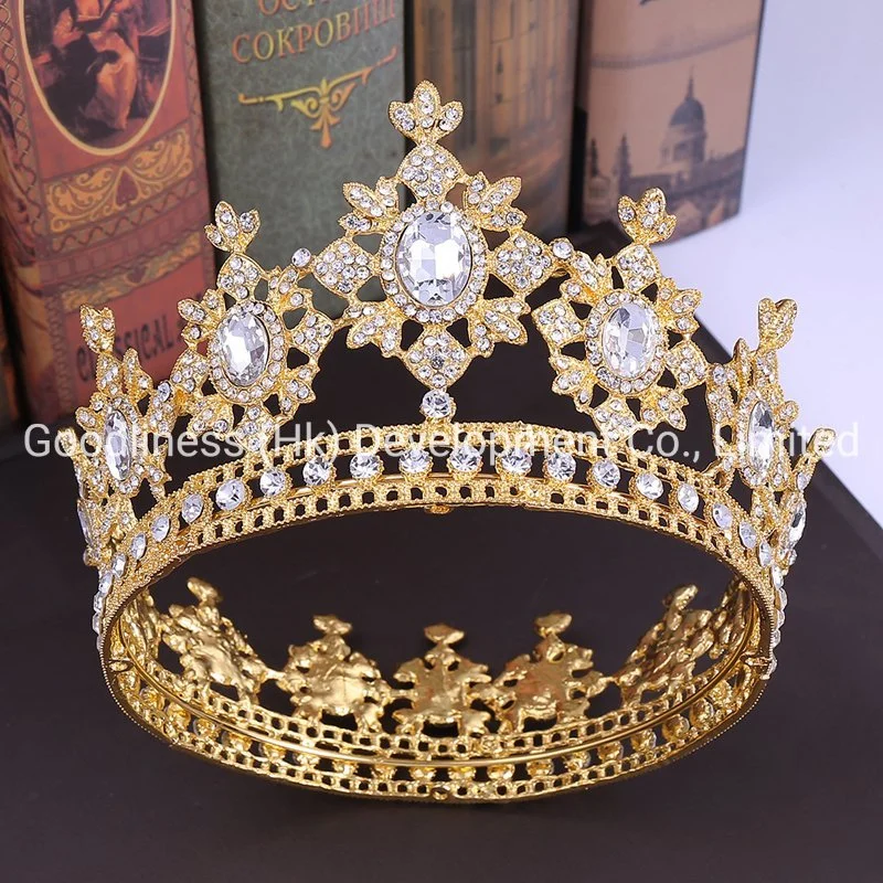 Kristall-Legierung Hochzeit Krone Gold Strass Tiaras Kronen Fashion Haar Zubehör