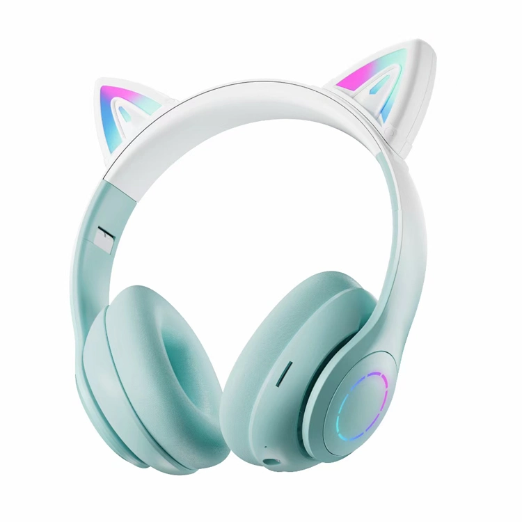 5% off Amazon LED Flash Cute Cat Ear Bt Wireless Headphone Foldable for Girls Headphones 3.5mm Aux TF Card with Mic