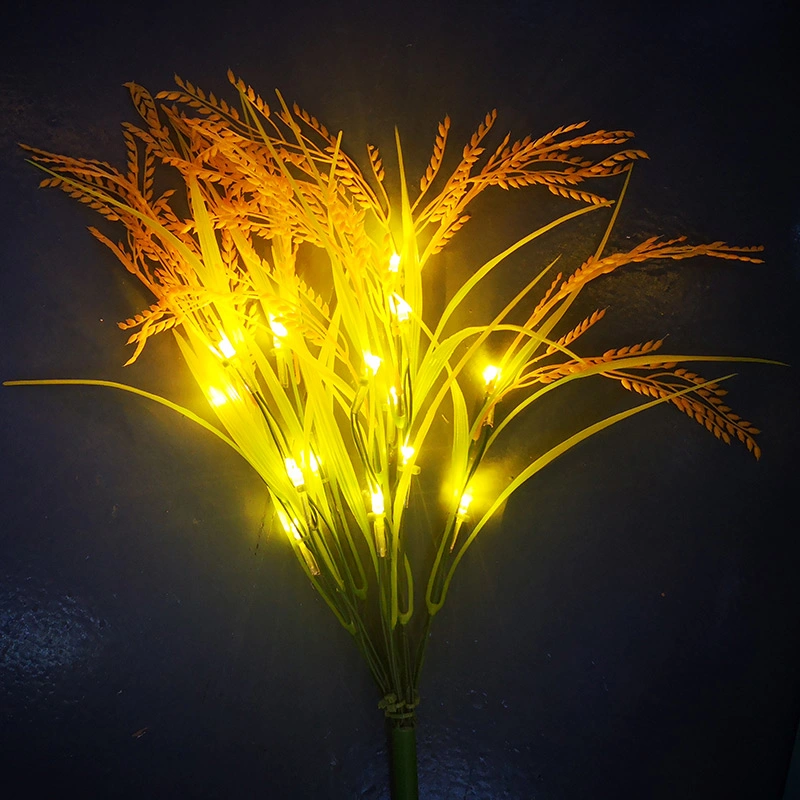 Patio Flower Lamps Decorative Festival Stage Artificial Wheat Rice Sunflower Fairy Lamp Garden Holiday Lighting