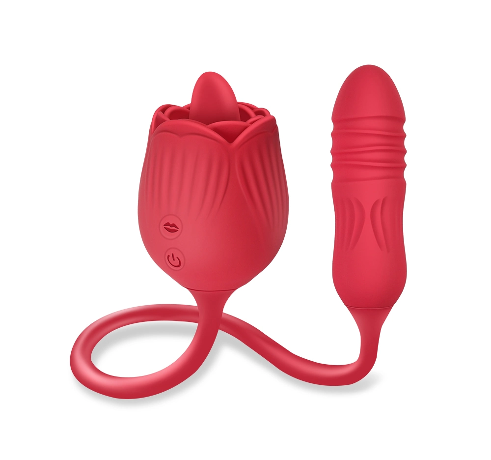 Amazon Los juguetes sexuales para adultos más vendidos Sex Rose Vibrator con forma de lengua roja intensa y vibrador de huevo saltarín, vibradores de consolador que lamen la vagina para hombres y mujeres