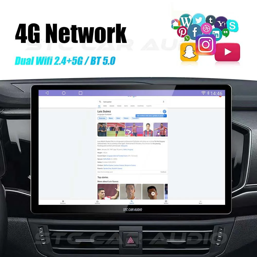 Stc G3986 13.1" 6+128GB Qled 1200*1920 2.4G WiFi Car GPS Navigator Radio Aluminum Body Car Multimedia System Carplay DSP Dts 4G