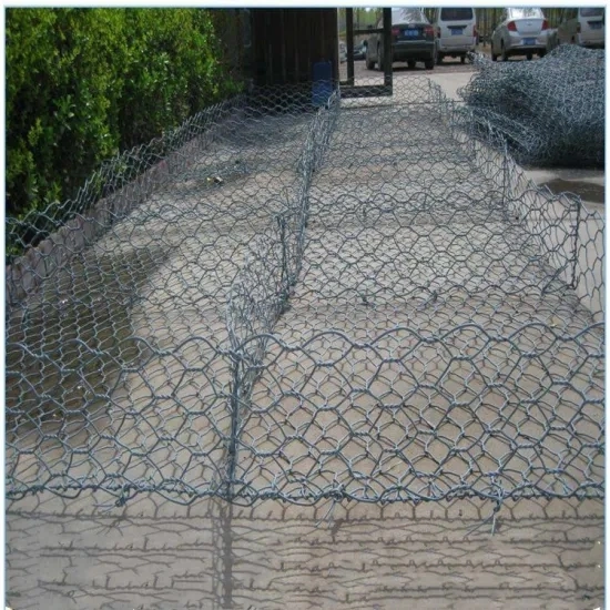 /Hexagonal galvanizado recubierto de PVC Gabion Box para Banco proteger 60x80mm