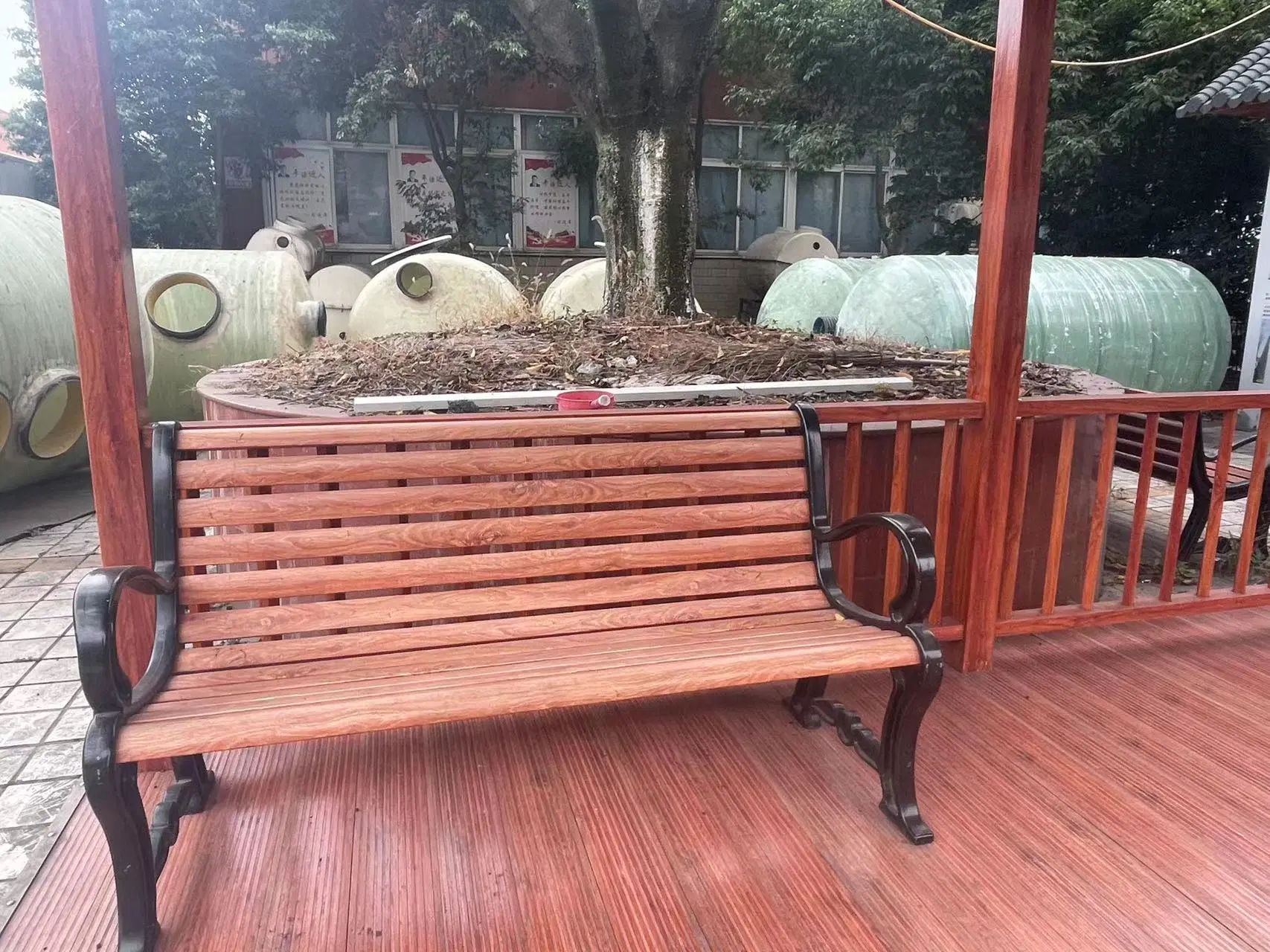 Bancs de parc publics bon marché Chaise de jardin en métal Style de construction de chaise de parc extérieure moderne Chaise en FRP Mobilier de jardin