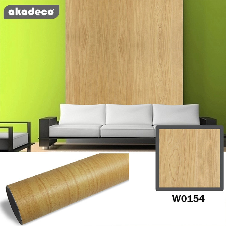 La marca, la práctica transpirable Akadeco limpia moda imitación 0,12 mm Madera impermeable de PVC de la decoración del hogar tapiz