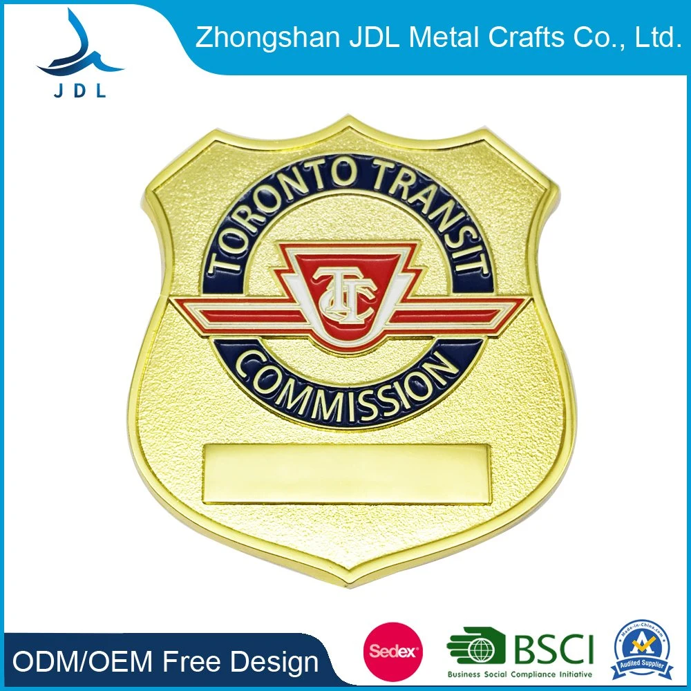 Fine Low Price Printed Rubber Ziinc Alloy Metal Custom Security Police Badges