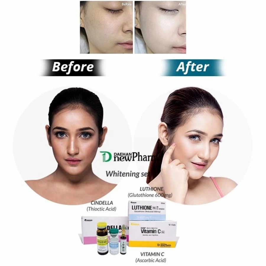 Fast Effect Skin Glutathione Whitening Luthione 1200mg 600mg Sets Injection Korean Luthione Cindella Ascorbic Acid Vitamin C Skin Whitening Glutax Injection