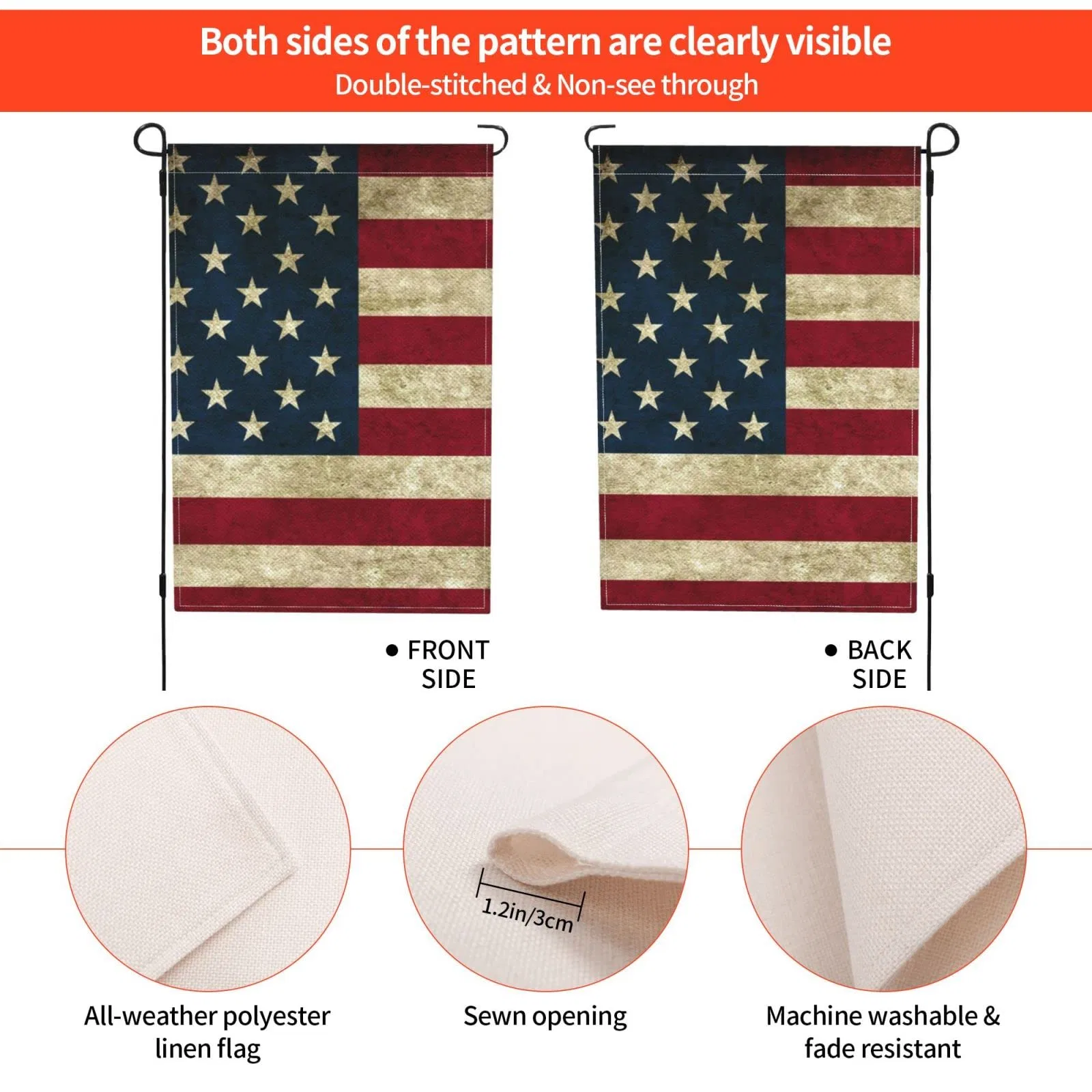 American Flag USA Garden Flag 12 X 18 Patriotic Double Sided Small American Flags for Yard