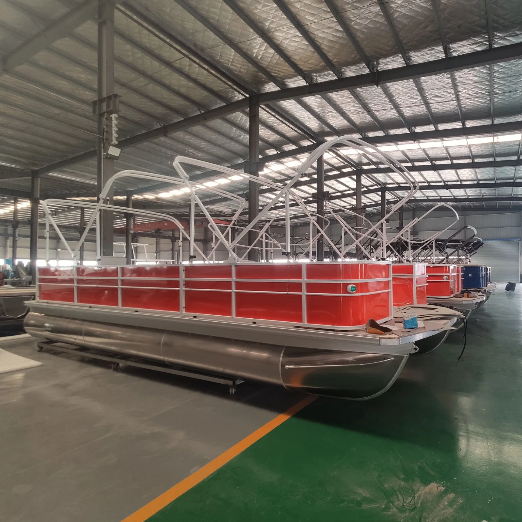 New Design 25FT 7.6m Full Welded High quality/High cost performance  Offshore Water Recreation Aluminium Pontoon Boat with Hydraulic Steering