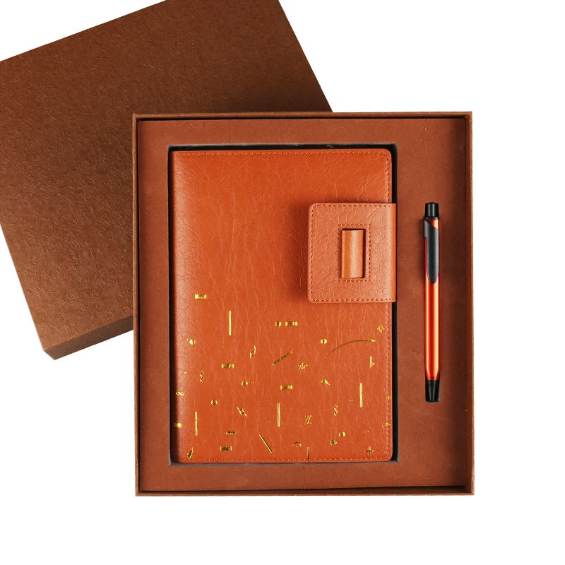 New Pen Gift Set PU Leather Cover Agenda Planner Notebook