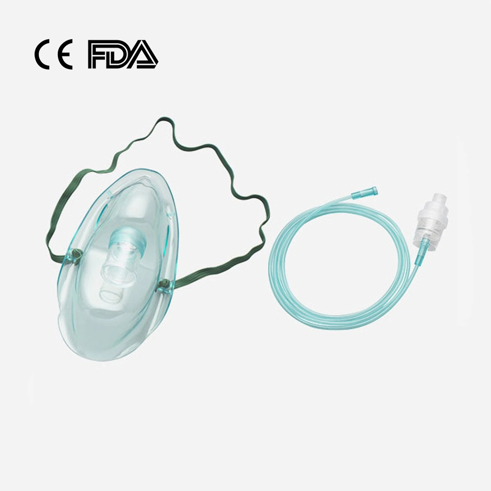 High quality/High cost performance Medical Portable PVC Nebulizer Mask with Oxygen Tube Size S, M, L, XL with 10cc Nebulizer Cup for Hospital Green