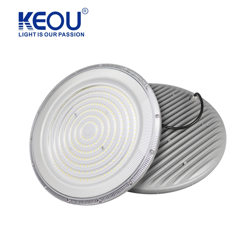 Luz LED Keou à prova de explosão IP65, à prova de água, de 300 W, tampa de plástico IP65 UFO LED High Bay Lights