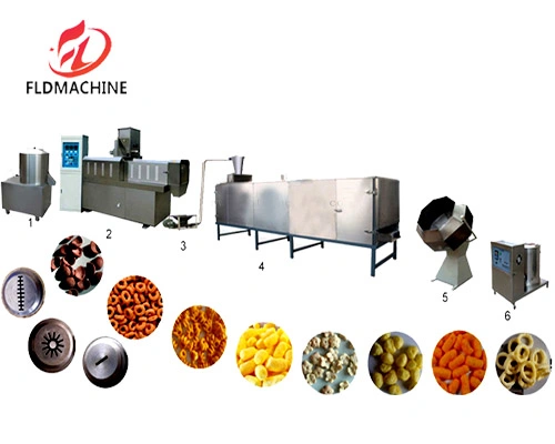 Automatic Expanded Double Screws Crispy Leisure Food Extruder Machinery