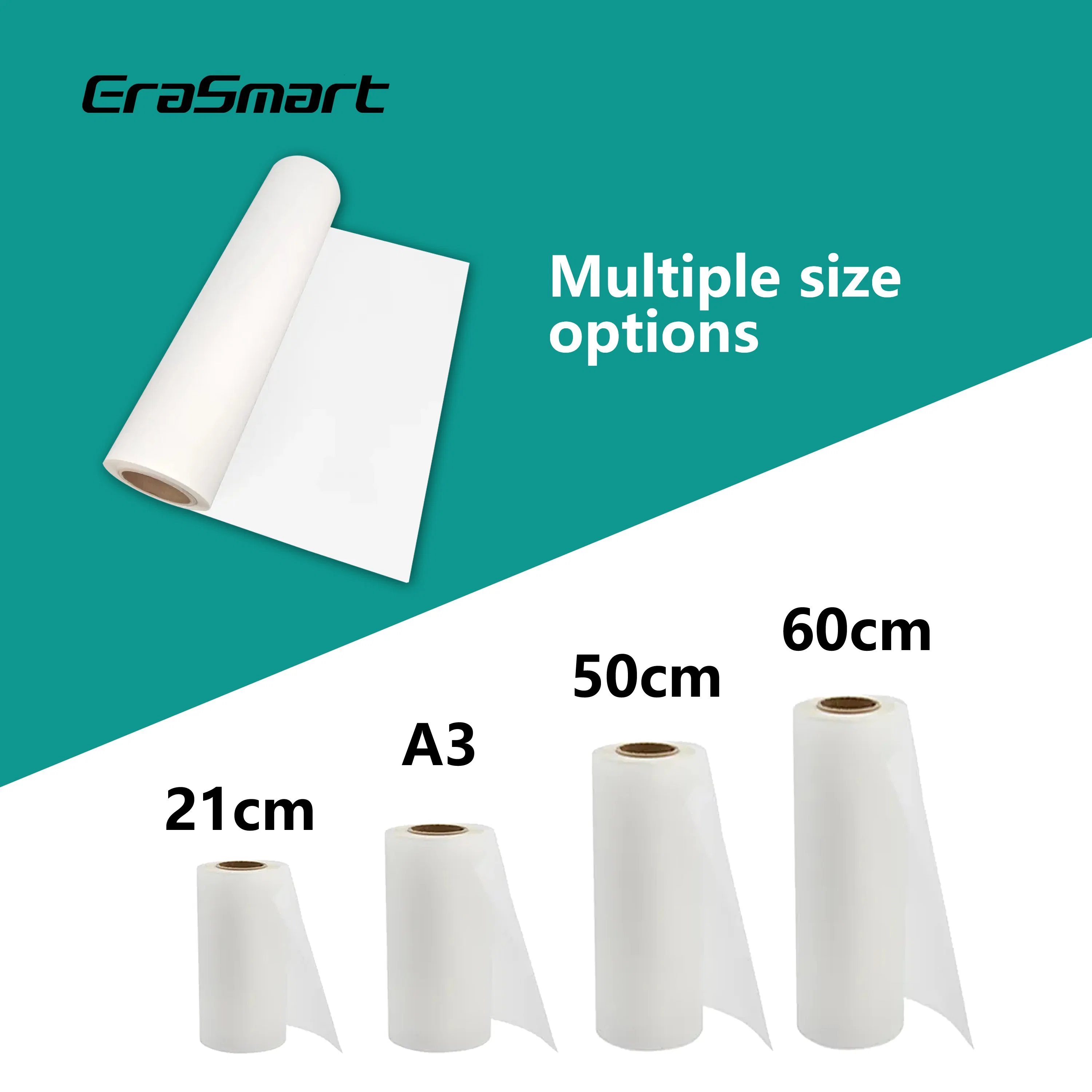 Erasmart Dtf Pet Film A3 A4 Heat Transfer Film Paper Dtf Printer Sheets Single Double Sided Printing A3 A4 Dtf Film