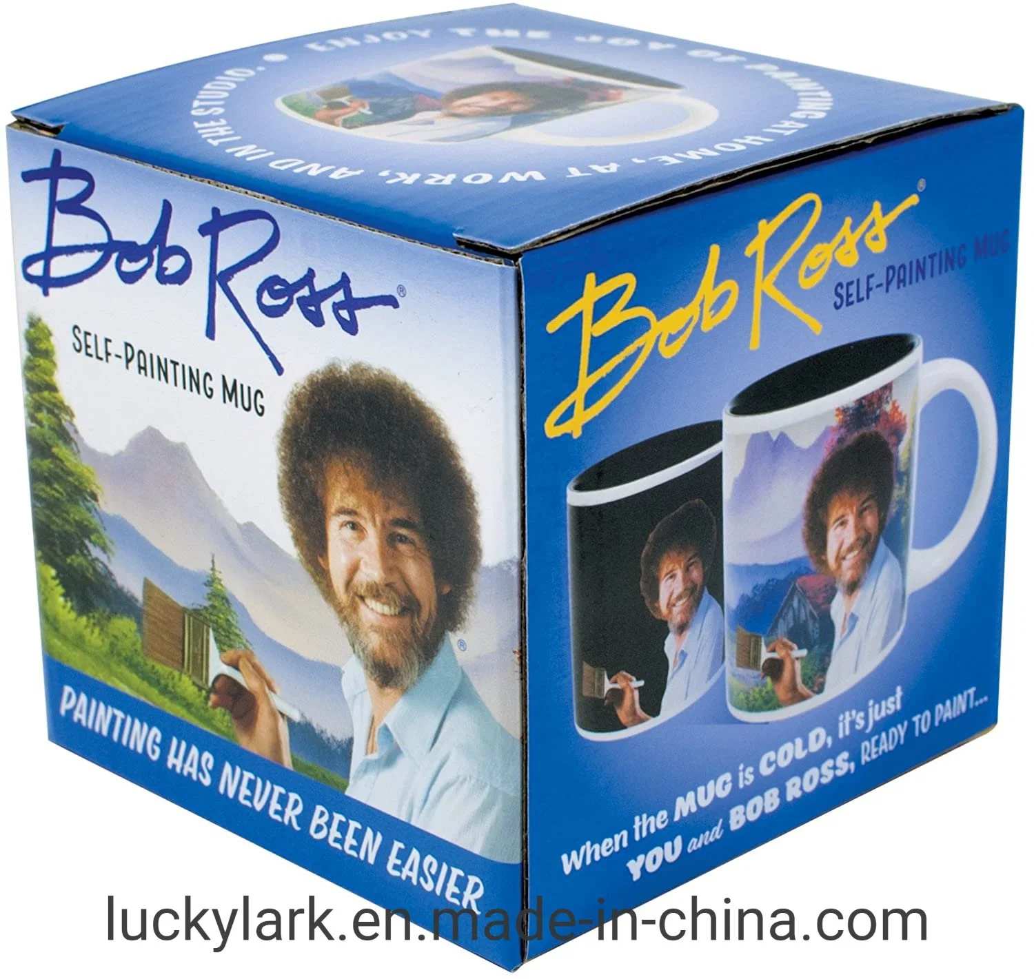 Bob Ross Heat Changing Mug - Add Coffee or Tea and a Happy Little Scene Appears - Comes in a Fun Gift Box