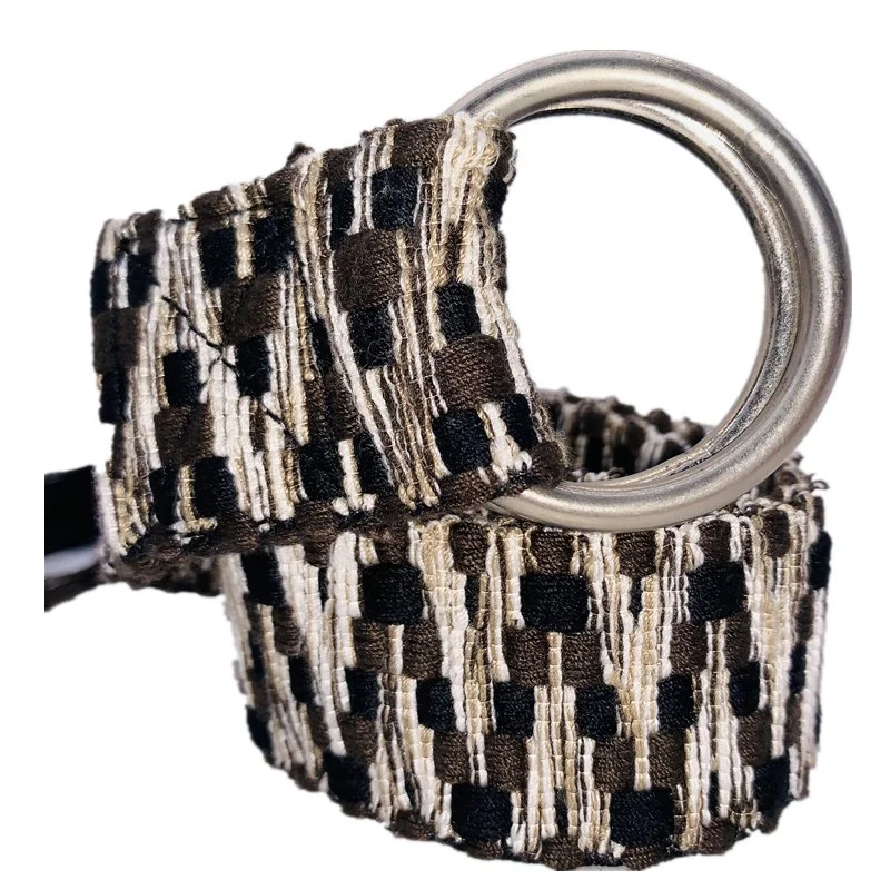 Spot Wholesale/Supplier Trendy Fashion Belt 10 Color Ladies Men&prime; S Canvas Double Ring Buckle Casual Quality Woven Belt