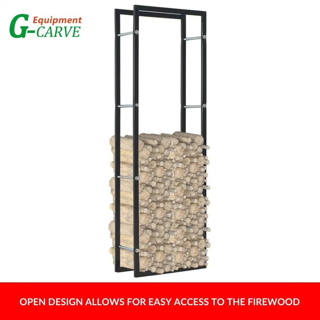 Porte-bûches cheminée rack de rangement en bois acier robuste grand Support de bois de chauffage