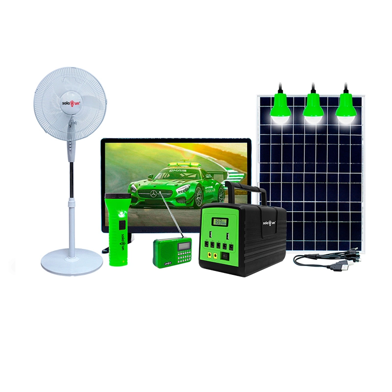 off Grid Solar Power System Home Lighting with Radio and Phone Charging