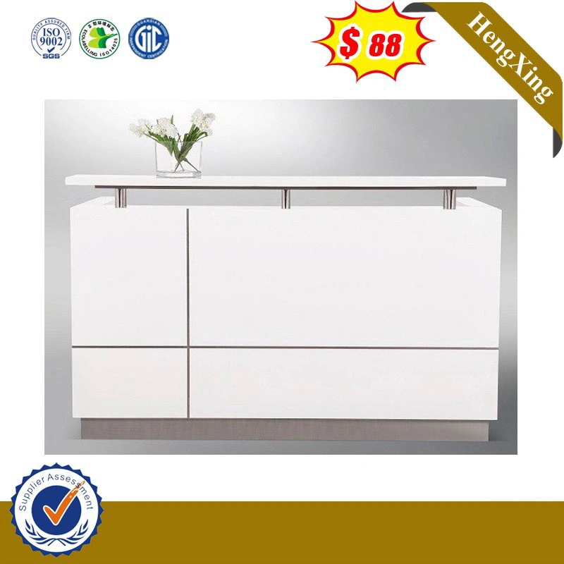 Modern White Reception Counter Wooden Service Desk Front Table