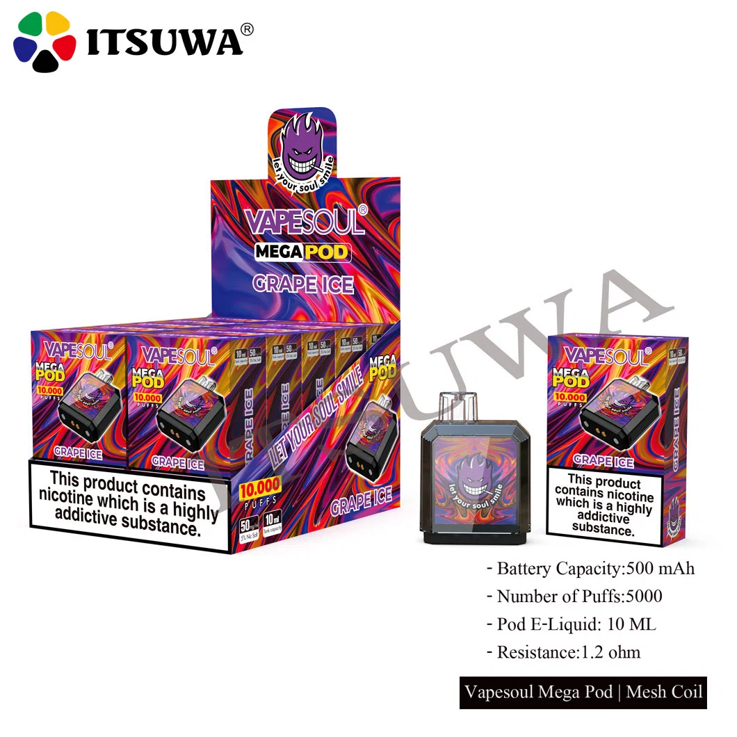 Itsuwa Vapesoul Mega-Pod 2000 Puffs Wholesale/Supplier Oil Disposable/Chargeable Custom Vaporizer Rechargeable Battery Bar Free Price Smoke E Shisha Flavours